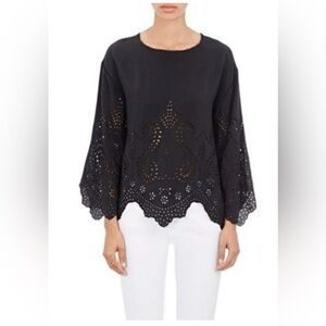 Ulla Johnson Althea Black Silk Top - Size 6